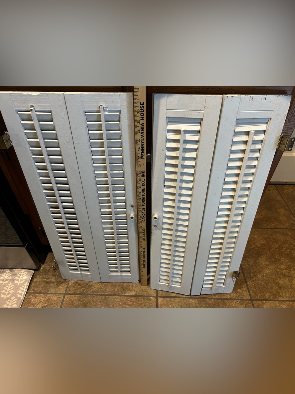 Interior Louver Decorative Shutter Panels -Classic Home Accent,28Wx31.5”H. White